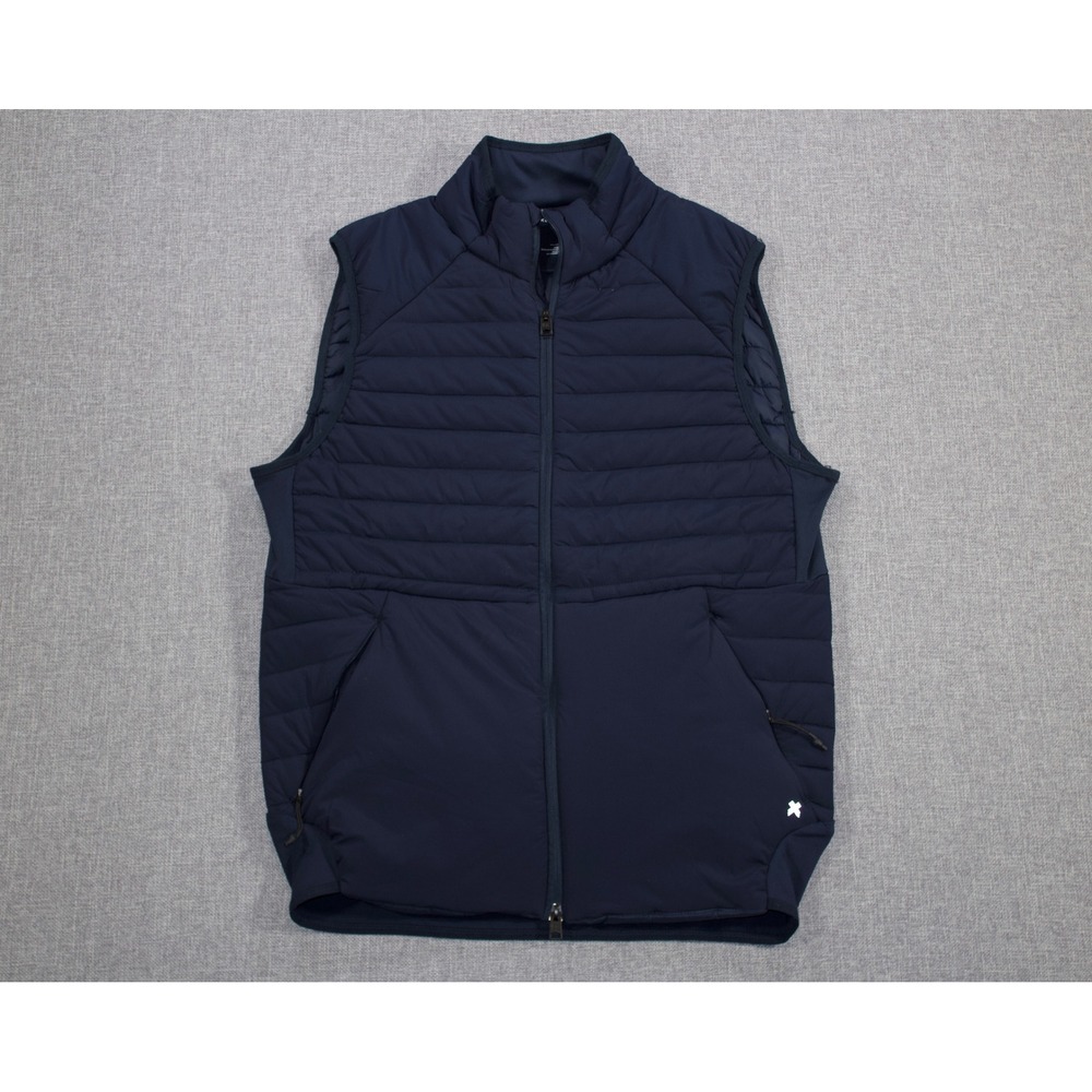 Rhone Puffer Vest Mens Medium Navy Blue Quilted Insulated Full Zip Activewear